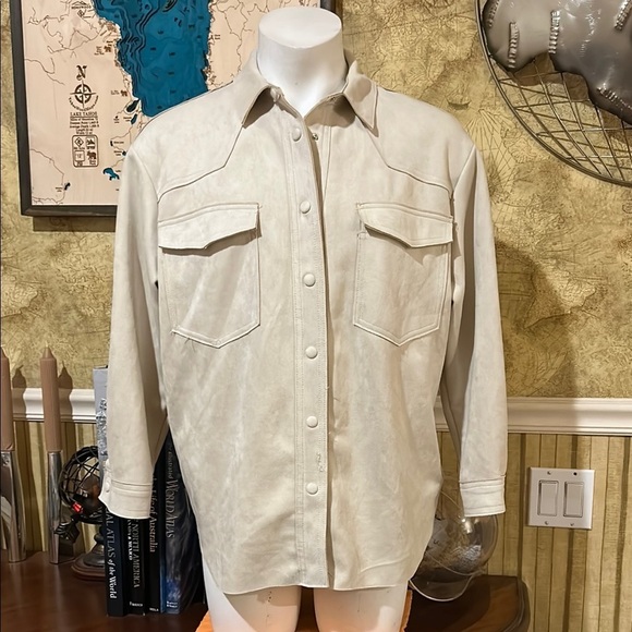 Philosophy Tops - Philosophy Shacket Cream Button Down Shirt. Size Large. Pockets